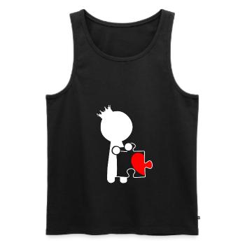 Partnerlook relationship partnership T-shirt - Men's Premium Organic Tank Top - black - Front - Michal (187cm)