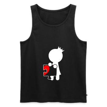 Partnerlook relationship partnership T-shirt - Men's Premium Organic Tank Top - black - Front - Michal (187cm)