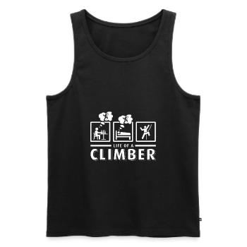 Cadeau d'escalade de t-shirt d'escalade d'escalade - Débardeur bio Premium Homme - noir - Devant - Michal (187cm)