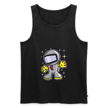 Astronautes étincelants cool - Débardeur bio Premium Homme - noir - Devant - Michal (187cm)