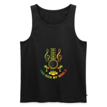 Rock You my World Reggae - Men's Premium Organic Tank Top - black - Front - AI Model Male 178 light (178cm)