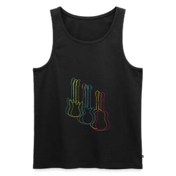 Guitares électriques joueur T-shirt cadeau guitare - Débardeur bio Premium Homme - noir - Devant - Michal (187cm)