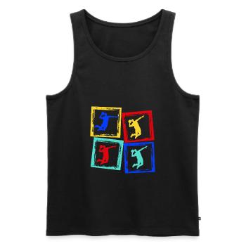 Cadeau de chemise de handball Handballer Handballerin - Débardeur bio Premium Homme - noir - Devant - Michal (187cm)