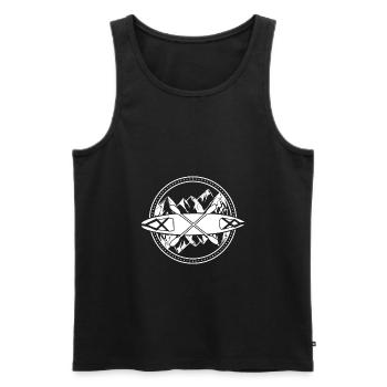 Canoë pilote T-shirt cadeau kajak Canoe - Débardeur bio Premium Homme - noir - Devant - AI Model Male 178 light (178cm)