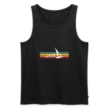 Cadeau de planche à voile Windsurfer T-Shirt Evolution - Débardeur bio Premium Homme - noir - Devant - Michal (187cm)
