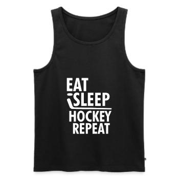Mangez le sommeil t-shirt Répétez le hockey T-shirt joueurs de hockey - Débardeur bio Premium Homme - noir - Devant - Michal (187cm)