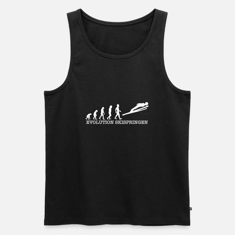 Evolution Skispringen T-Shirt Geschenk Skispringer - Männer Premium Bio Tank Top - Schwarz