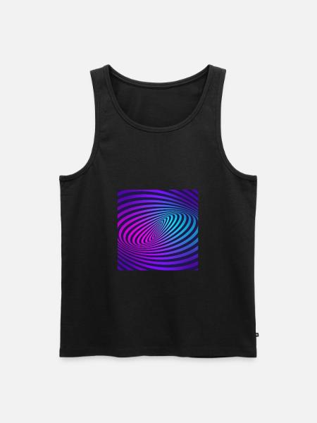 Illusion Optische Täuschung T-Shirt Funny 3D - Männer Premium Bio Tank Top - Schwarz