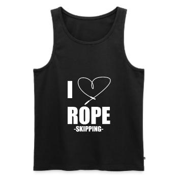 I Love Rope Skipping Seilspringe Seilhüpfen - Männer Premium Bio Tank Top - Schwarz - Vorne - AI Model Male 178 light (178cm)