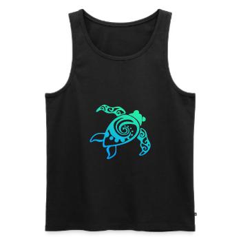 T-shirt Tortue Maori Mandala - Débardeur bio Premium Homme - noir - Devant - AI Model Male 178 light (178cm)