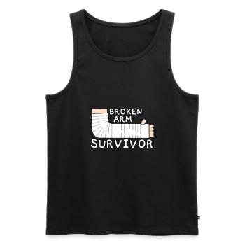 Broken arm survivor arm fracture broken bone - Men's Premium Organic Tank Top - black - Front - AI Model Male 178 light (178cm)