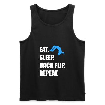 Eat Sleep Backflip Repeat Parkour T-Shirt - Männer Premium Bio Tank Top - Schwarz - Vorne - AI Model Male 178 light (178cm)