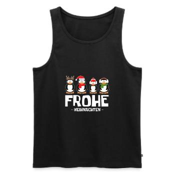 Frohe Weihnachten Pinguine 2020 T-Shirt - Männer Premium Bio Tank Top - Schwarz - Vorne - Michal (187cm)