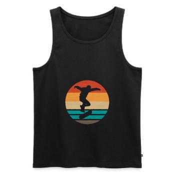 Vintage Retro Skate Skater Gift Skateboard - Men's Premium Organic Tank Top - black - Front - Michal (187cm)