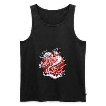 Dragon Japonais T-shirt cadeau Dragon - Débardeur bio Premium Homme - noir - Devant - Michal (187cm)