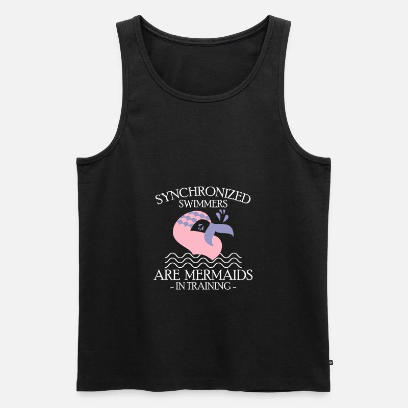 Synchronized Swimmers Are Mermaids - Männer Premium Bio Tank Top - Schwarz