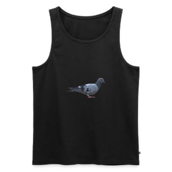 Pigeons graphic t-shirt gift - Men's Premium Organic Tank Top - black - Front - AI Model Male 178 light (178cm)
