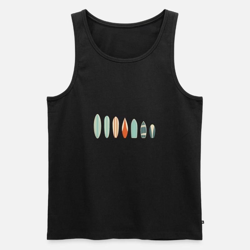 Surfboards Geschenk Surfer Meer Stand Urlaub - Männer Premium Bio Tank Top - Schwarz