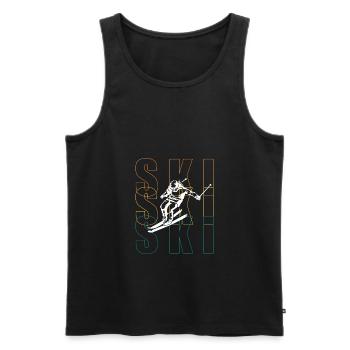 Skieur cadeau - Débardeur bio Premium Homme - noir - Devant - Michal (187cm)
