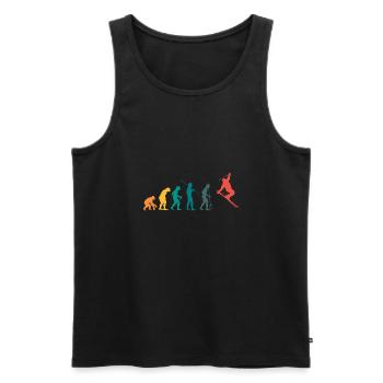 Vintage Retro Evolution Ski Fahrer - Männer Premium Bio Tank Top - Schwarz - Vorne - AI Model Male 178 light (178cm)