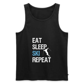 Eat Sleep Ski Repeat Skieur shirt idée cadeau - Débardeur bio Premium Homme - noir - Devant - Michal (187cm)