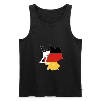Germany Flag German Flag Biathlon - Men's Premium Organic Tank Top - black - Front - Michal (187cm)