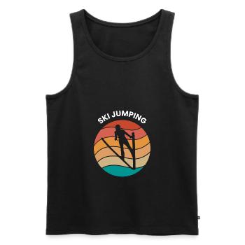 Vintage Retro Ski Jumper Skispringer - Männer Premium Bio Tank Top - Schwarz - Vorne - AI Model Male 178 light (178cm)