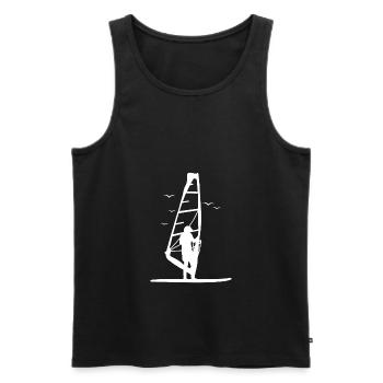 Cadeau Windsurfer - Débardeur bio Premium Homme - noir - Devant - AI Model Male 178 light (178cm)
