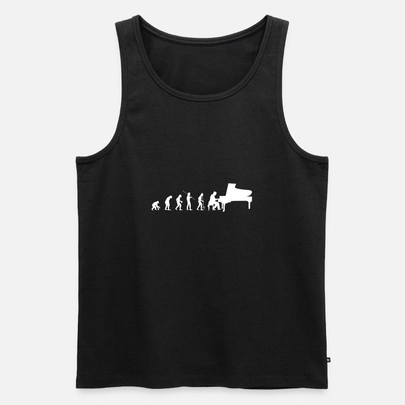Evolution Geschenk Klavier Spieler Piano - Männer Premium Bio Tank Top - Schwarz