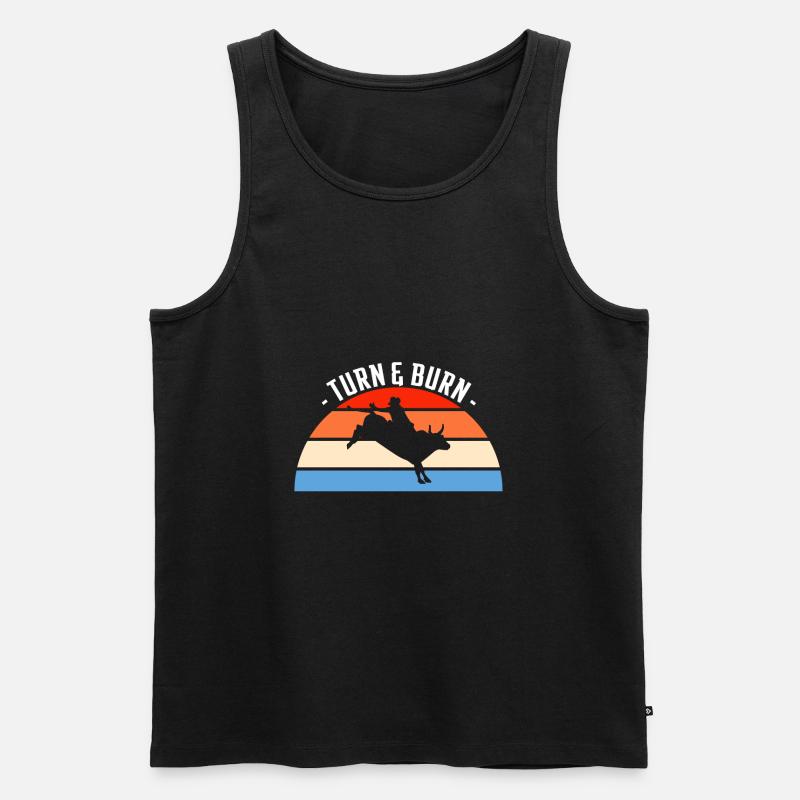Turn & Burn Rodeo Geschenk - Männer Premium Bio Tank Top - Schwarz