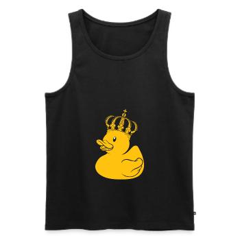 Canard en caoutchouc Cadeau Reine King Crown - Débardeur bio Premium Homme - noir - Devant - AI Model Male 178 light (178cm)