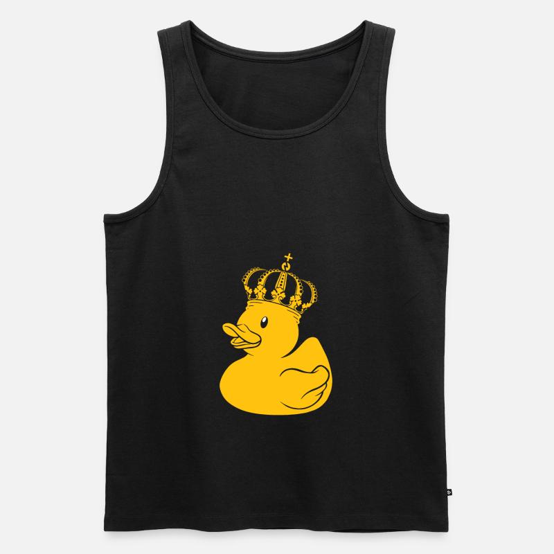 Gummiente Geschenk Queen King Krone - Männer Premium Bio Tank Top - Schwarz