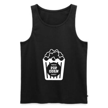 Popcorn Geschenk Filmeabend Kino - Männer Premium Bio Tank Top - Schwarz - Vorne - Michal (187cm)