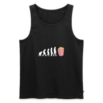 Evolution Popcorn Lover Cinema Cadeau - Débardeur bio Premium Homme - noir - Devant - AI Model Male 178 light (178cm)