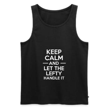 Keep Calm And Let The Lefty Handle It - Men's Premium Organic Tank Top - black - Front - AI Model Male 178 light (178cm)