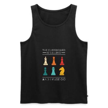 The Chessboard Is Calling And I Must Go - Men's Premium Organic Tank Top - black - Front - Michal (187cm)