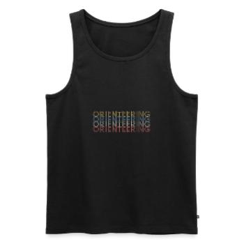 Vintage Retro Orientierungslauf Geschenk Shirt - Männer Premium Bio Tank Top - Schwarz - Vorne - Michal (187cm)