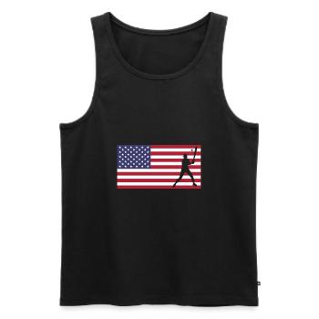 USA Flag America Flag Maillot de baseball - Débardeur bio Premium Homme - noir - Devant - Michal (187cm)