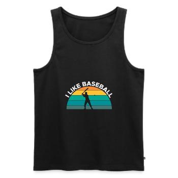 Vintage Retro J’aime Le Cadeau Chemise de Baseball - Débardeur bio Premium Homme - noir - Devant - Michal (187cm)