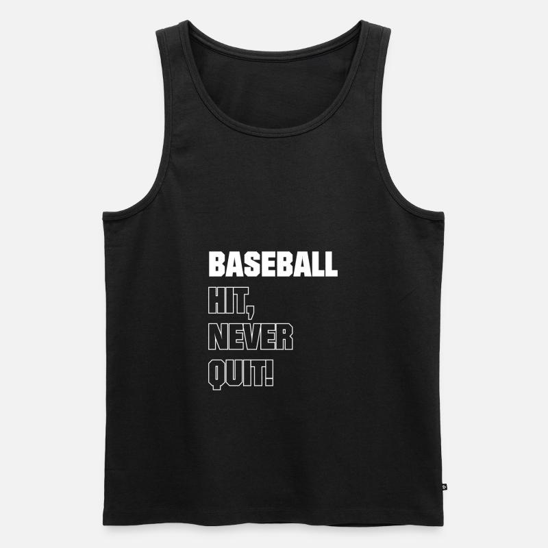 Baseball Hit Never Quit! - Männer Premium Bio Tank Top - Schwarz
