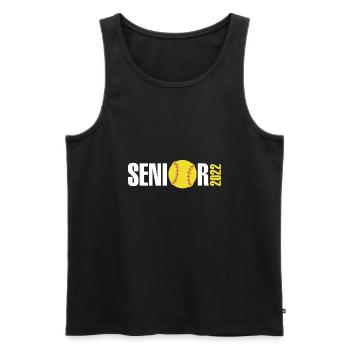 Senior 2022 Softball Gift Shirt - Men's Premium Organic Tank Top - black - Front - Michal (187cm)