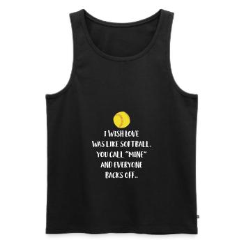 Softball Spieler Shirt Geschenk - Männer Premium Bio Tank Top - Schwarz - Vorne - Michal (187cm)