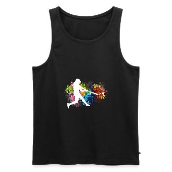 Softball Spieler Shirt Geschenk - Männer Premium Bio Tank Top - Schwarz - Vorne - Michal (187cm)