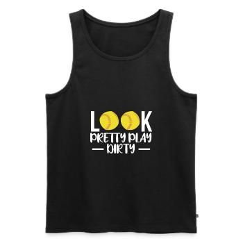 Look Pretty Play Dirty Softball Shirt Cadeau - Débardeur bio Premium Homme - noir - Devant - Michal (187cm)