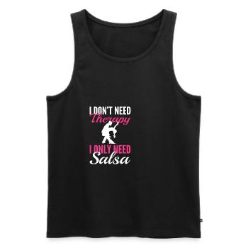 Brauche nur salsa. Entertainer Gift - Männer Premium Bio Tank Top - Schwarz - Vorne - AI Model Male 178 light (178cm)
