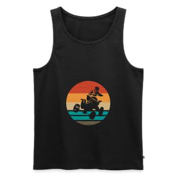 Vintage Retro Quad Driver Shirt Gift - Men's Premium Organic Tank Top - black - Front - Michal (187cm)