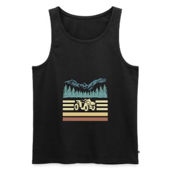 Vintage Retro Quad Driver Shirt Cadeau - Débardeur bio Premium Homme - noir - Devant - Michal (187cm)