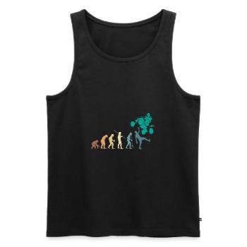 Vintage Retro Evolution Quad Shirt Gift - Men's Premium Organic Tank Top - black - Front - AI Model Male 178 light (178cm)