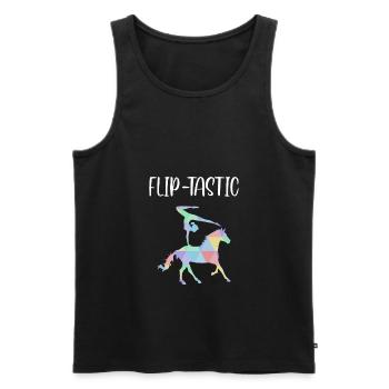 Flip-Tastic Voltagieren Horse Vaulting Shirt - Männer Premium Bio Tank Top - Schwarz - Vorne - AI Model Male 178 light (178cm)