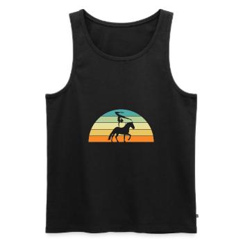 Vintage Retro Horse Vaulting Voltagieren - Männer Premium Bio Tank Top - Schwarz - Vorne - AI Model Male 178 light (178cm)